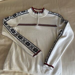 Alp N Rock White, Navy and Red Zip Up Sweater